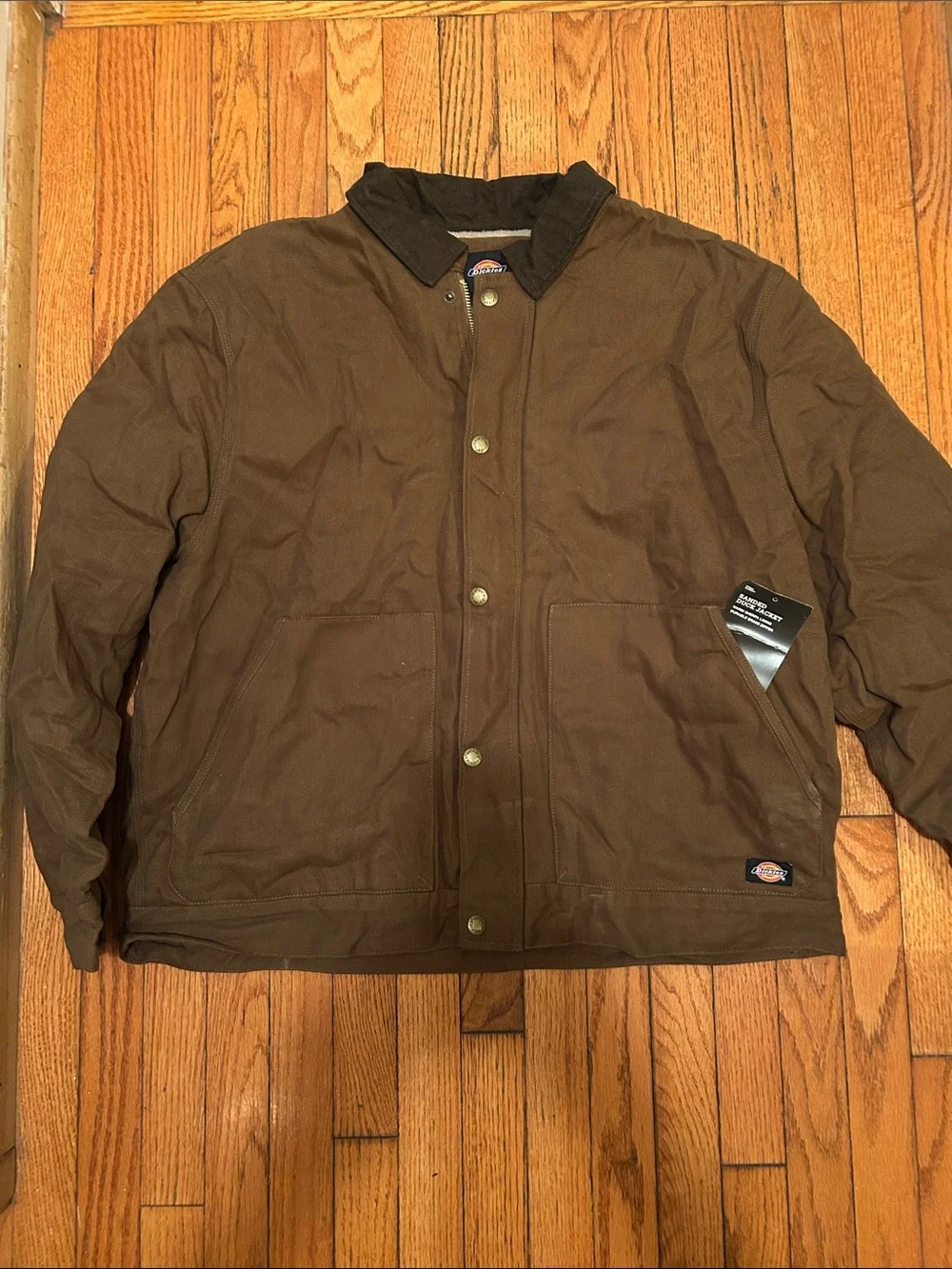 Dickies Brown Canvas Field Jacket with Dark Corduroy Collar